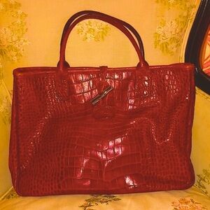Longchamp Tote Hand bag pebbled leather/ PRISTINE CONDITION- ⭐️⭐️⭐️STUNNING BAG